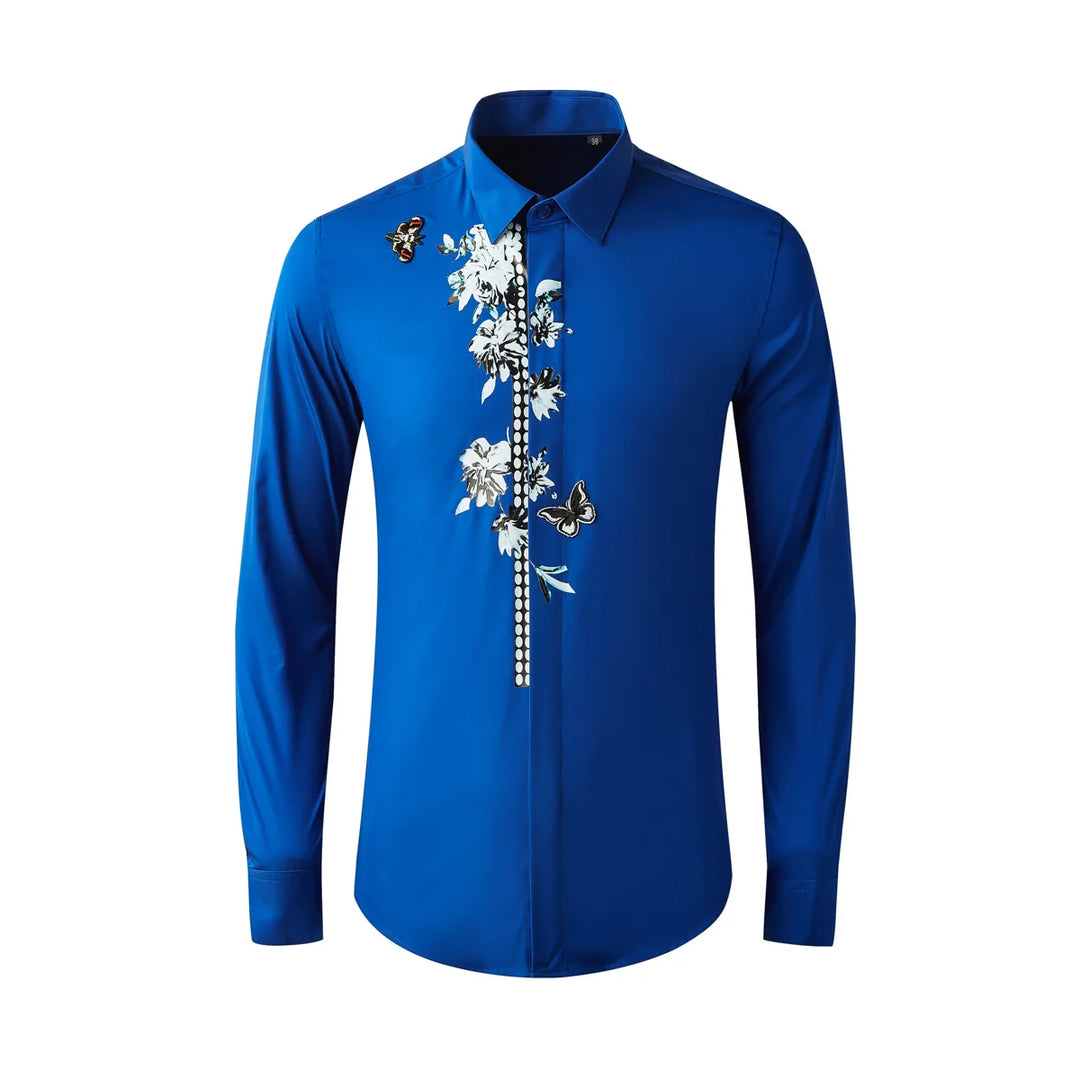 Fashionable Butterfly Logo Slim Fit Shirt