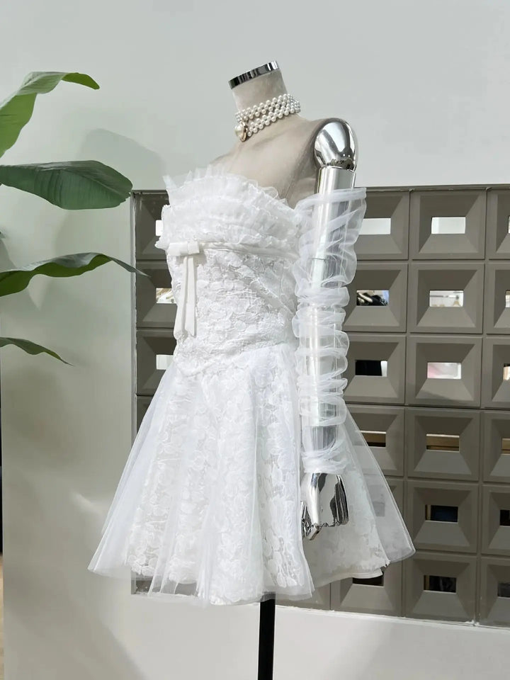 Elegant Waist Define Mini Party Dress