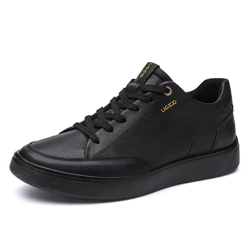 Black leather shoe with &