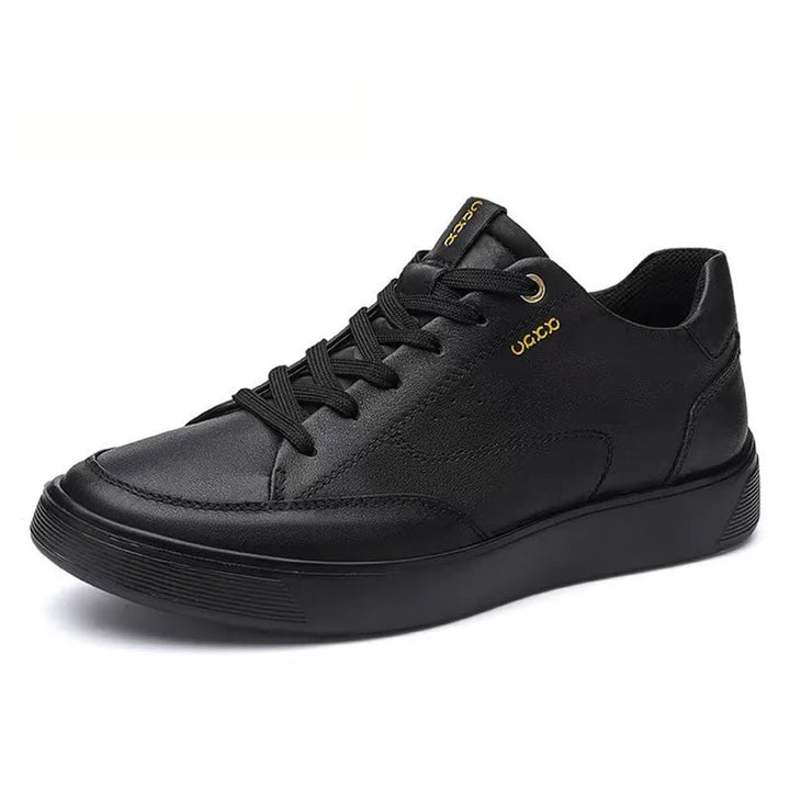 Black leather shoe with &