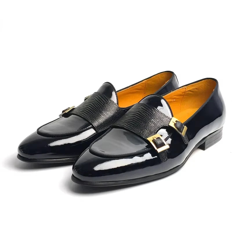 Stylish Double Monk Buckle Loafers