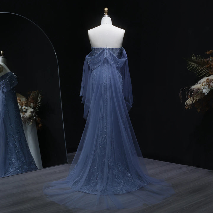 Stunning Off-Shoulder Arabic Evening Gown