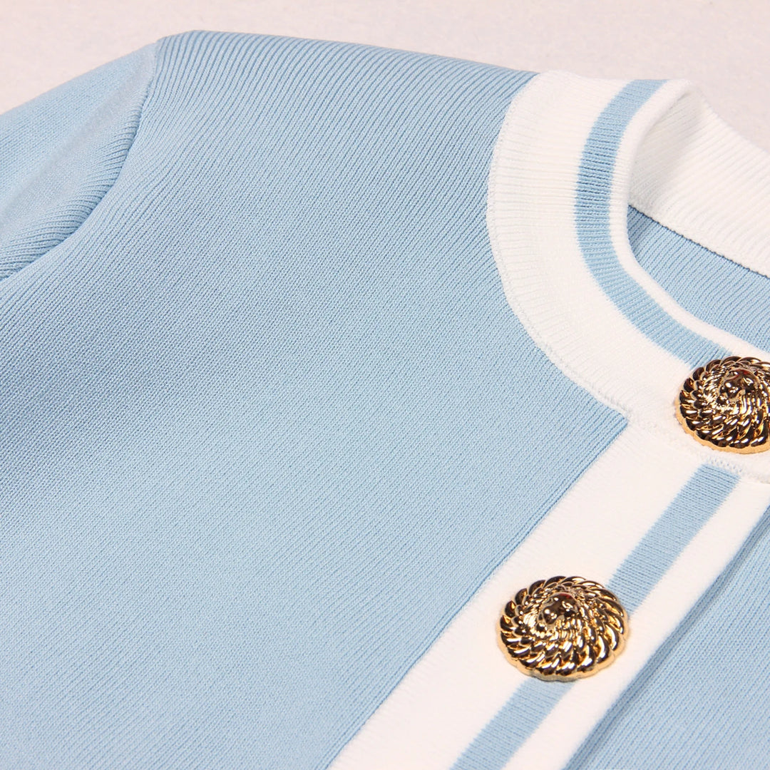 Versatile Crew Neck Woolen Cardigan