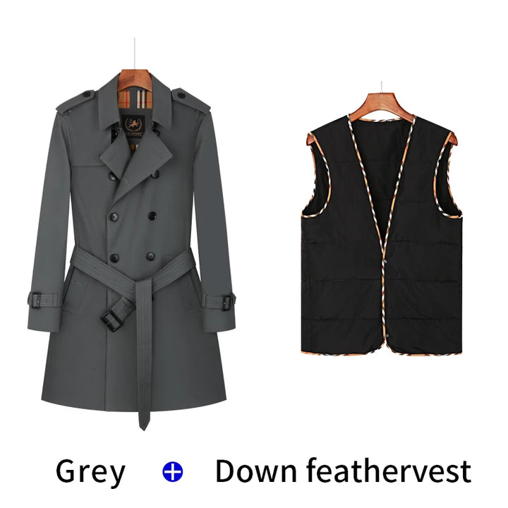 Double Breasted British Style Trench Coat