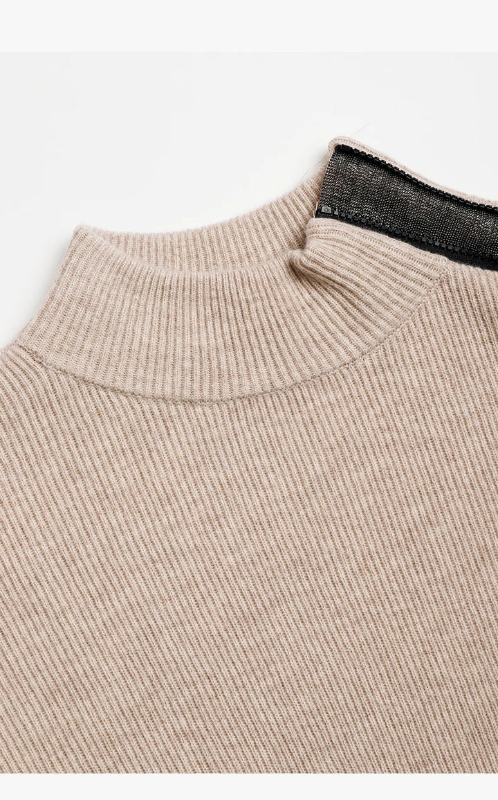 Half High Collar Wool Knit Sweater