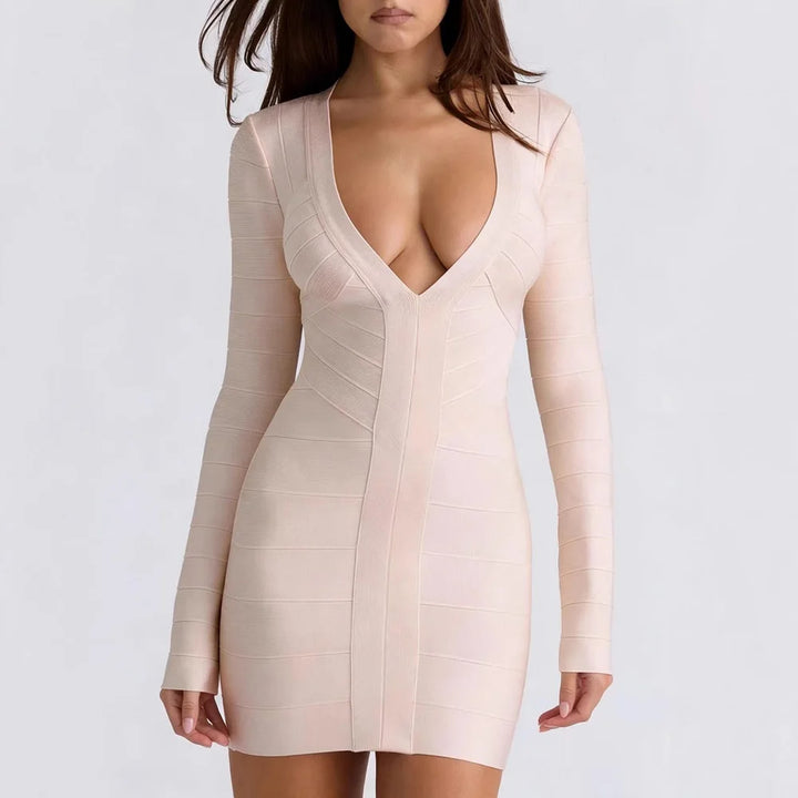 Smart Plunge V-Neck Mini Dress
