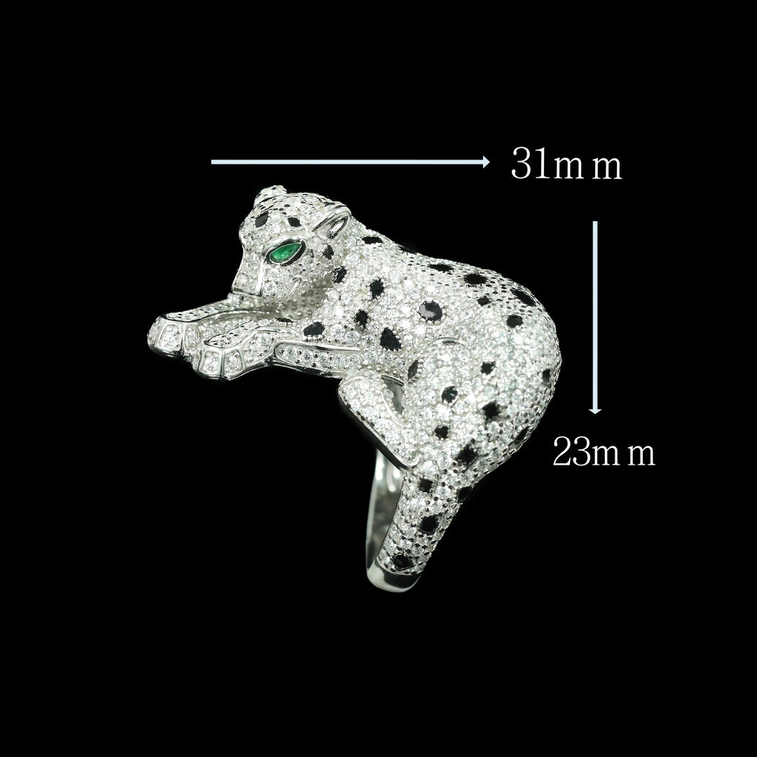 Stunning Panther Shaped Carbon Diamond Ring
