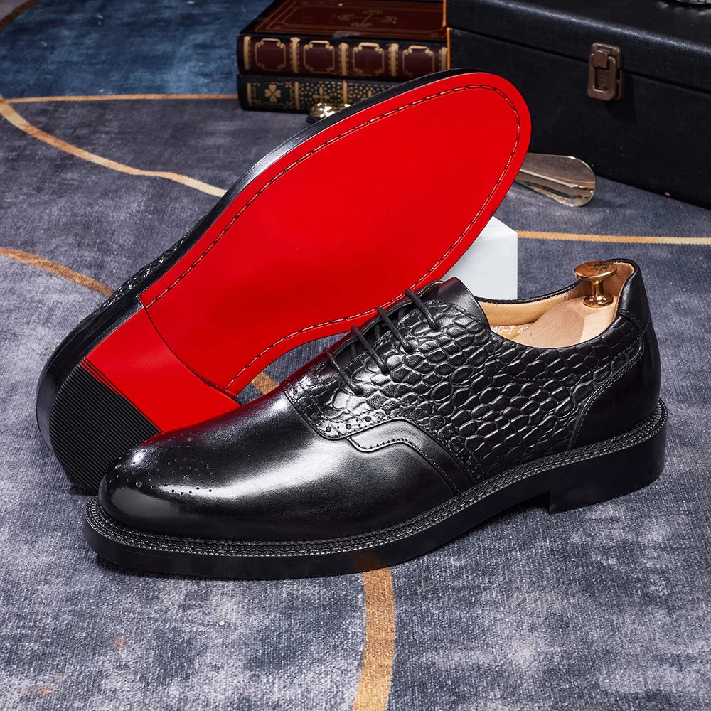 Premium Red Sole Brock Oxford Shoes