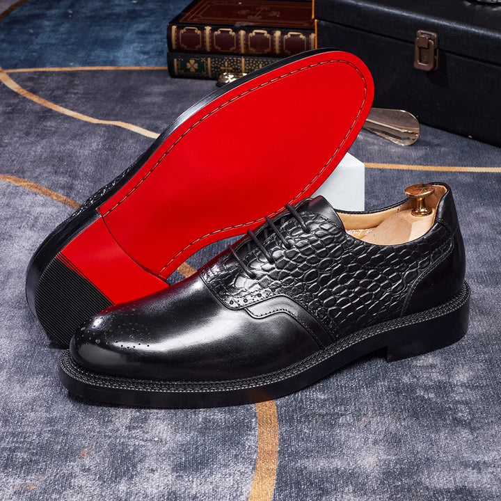 Premium Red Sole Brock Oxford Shoes