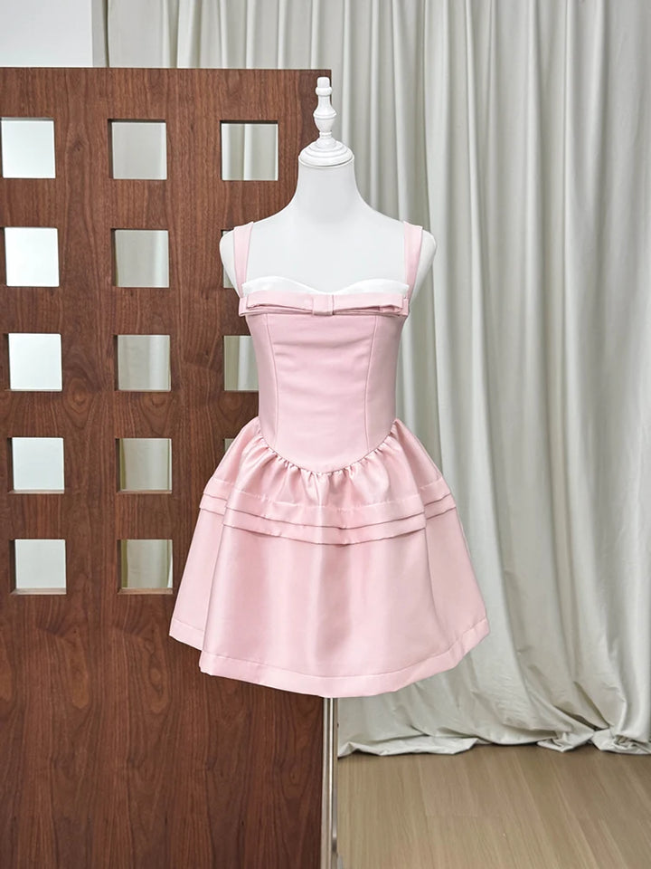 Graceful Lace-up A-line Mini Dress