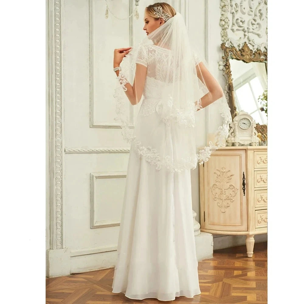 A-Line Sequined Wedding Dress