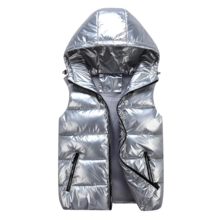 Short Hooded Cotton Padded Vest