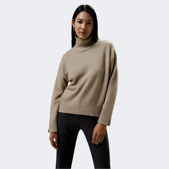 Relaxed-Fit Slit Cuff Cashmere Sweater