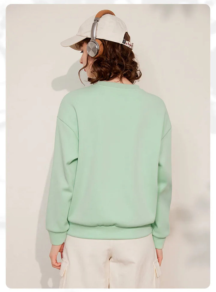 Embroider Letter Loose Casual Sweatshirt