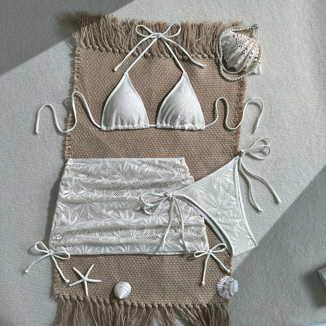 Fashionable Mesh 3 Pieces Bikini Set