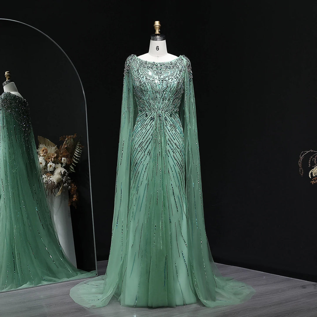 Exquisite Beading Arabic Evening Gown