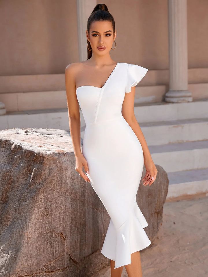 Stunning One-Shoulder Cocktail Party Dress