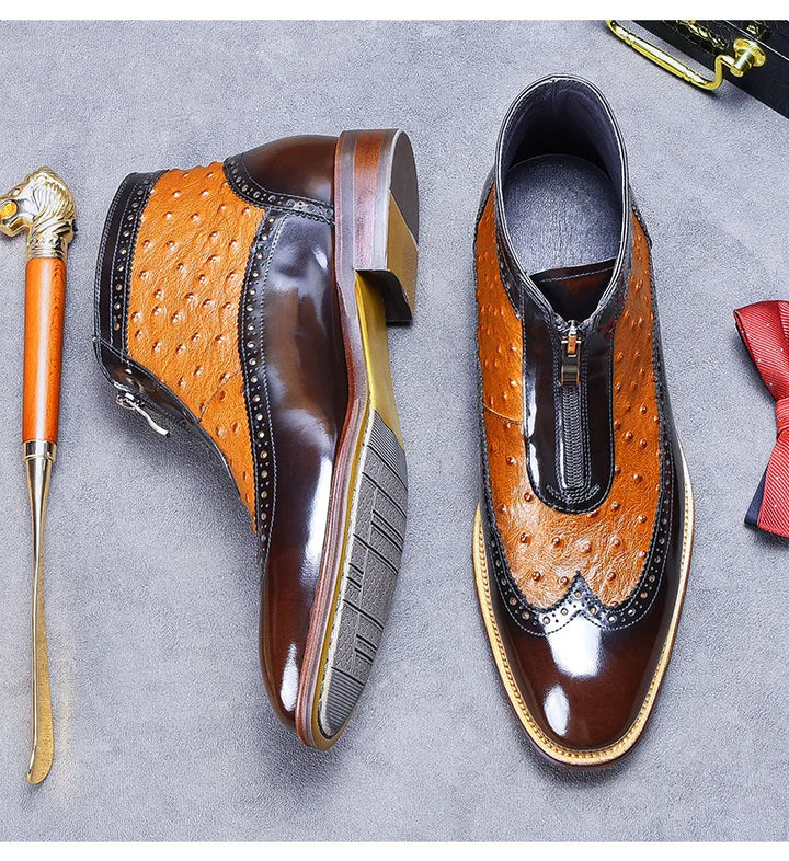 Trendy Front Zipper Ankle Boots