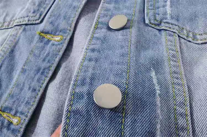 Classic Three Quarter Sleeves Jean Jacket