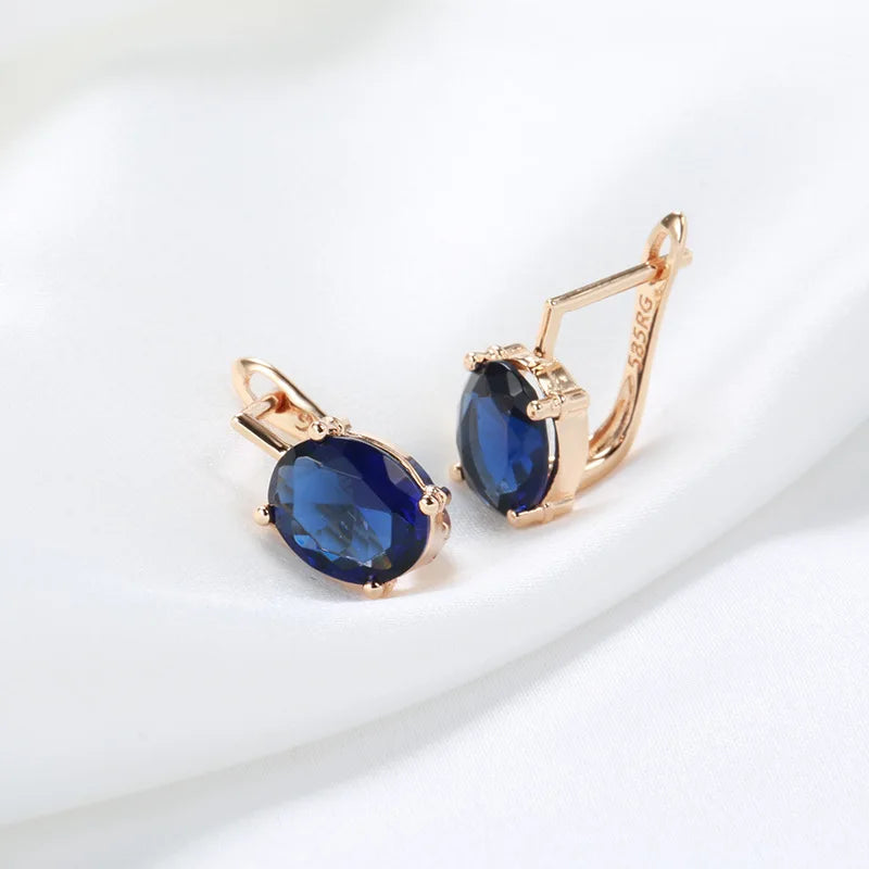 Romantic 14K Gold Sapphire Earrings