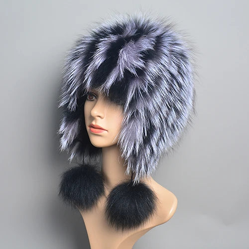 Lovely Real Fur Beanie Cap