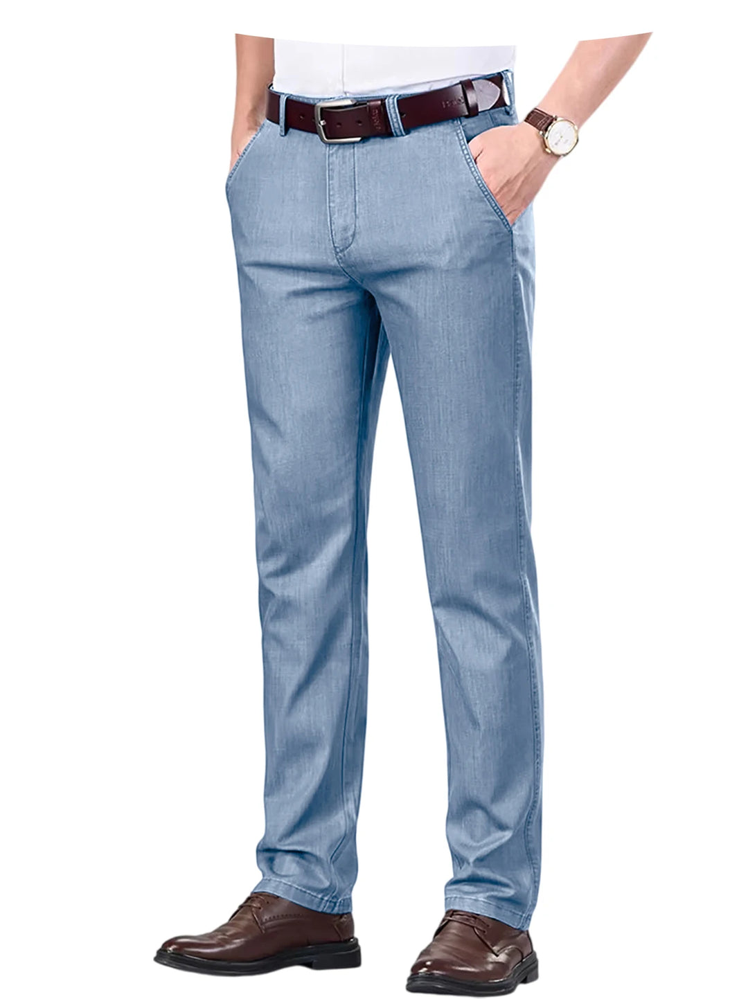 Sky blue straight-leg men&