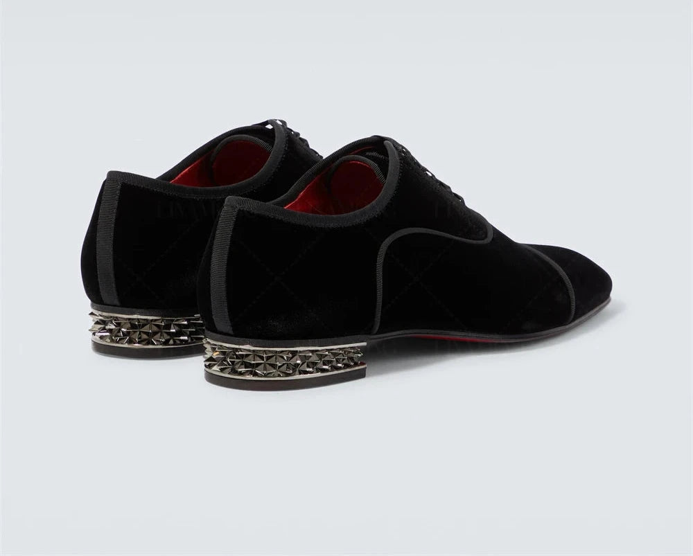 Fancy Black Suede Oxford Shoes