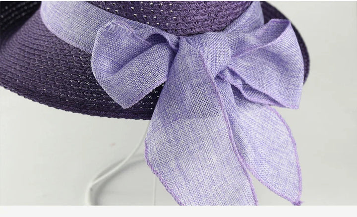 Elegant Bow Ribbon Panama Hat