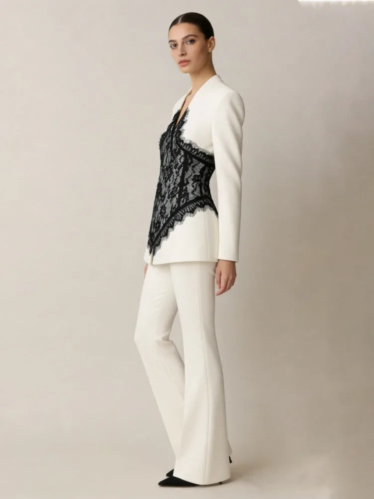 Trendy 2-Piece Flared Pants Suit