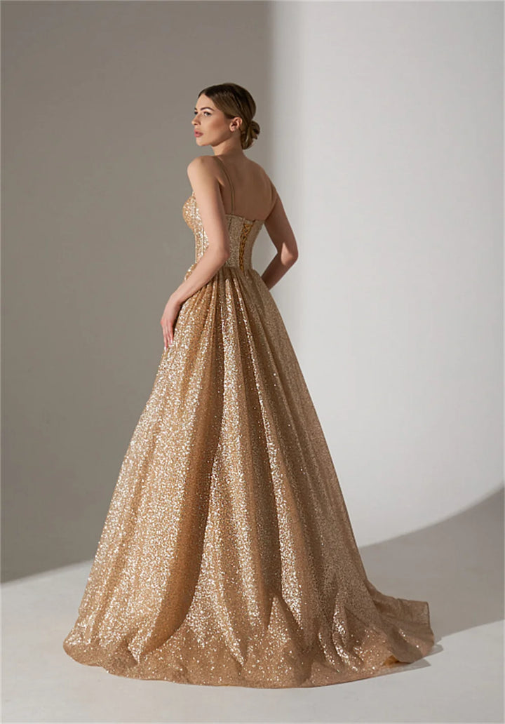 Glamorous Sequins Evening Ball Gown