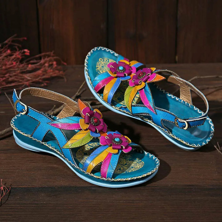 Sweet Retro Wedged-heel Sandals