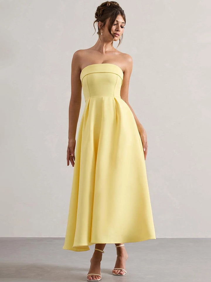Ravishing Off-shoulder Midi Party Dress