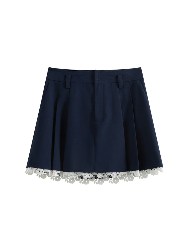 Trendy A-line Pleated Mini Skirt