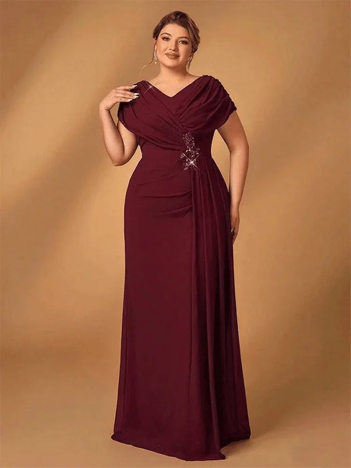 Shiny Chiffon Plus Size Women's Evening Gown