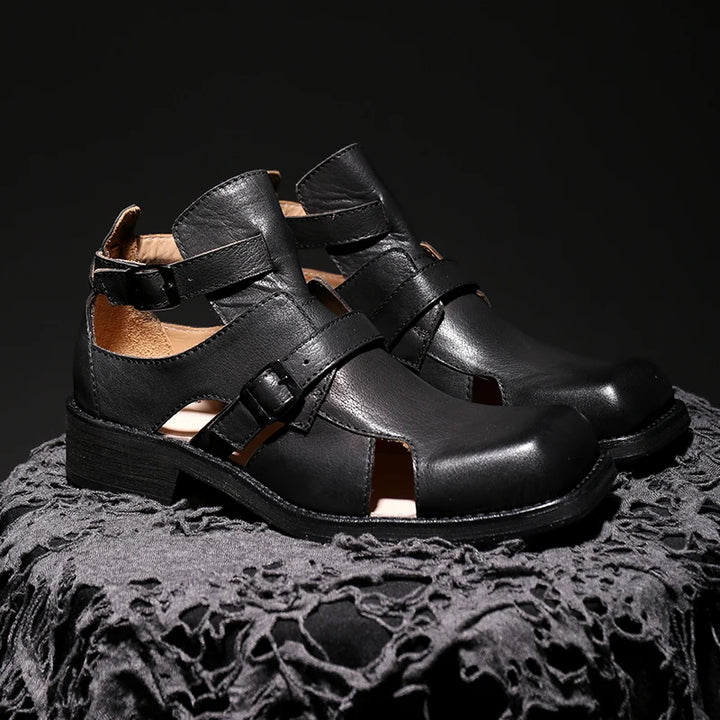 Stylish Cowhide Leather Sandal Boots