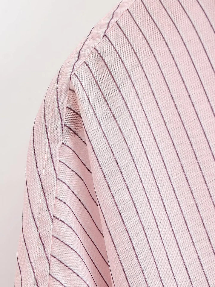 Lovely Striped High Neck Shirt