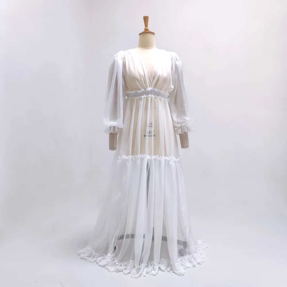 Stylish Transparent Chiffon Maternity Dress