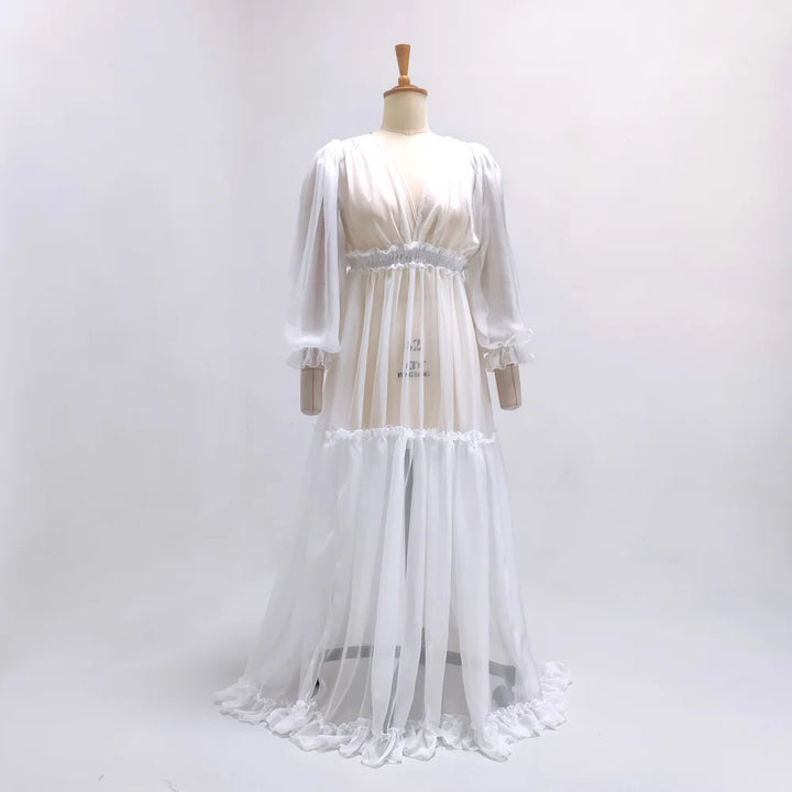 Stylish Transparent Chiffon Maternity Dress