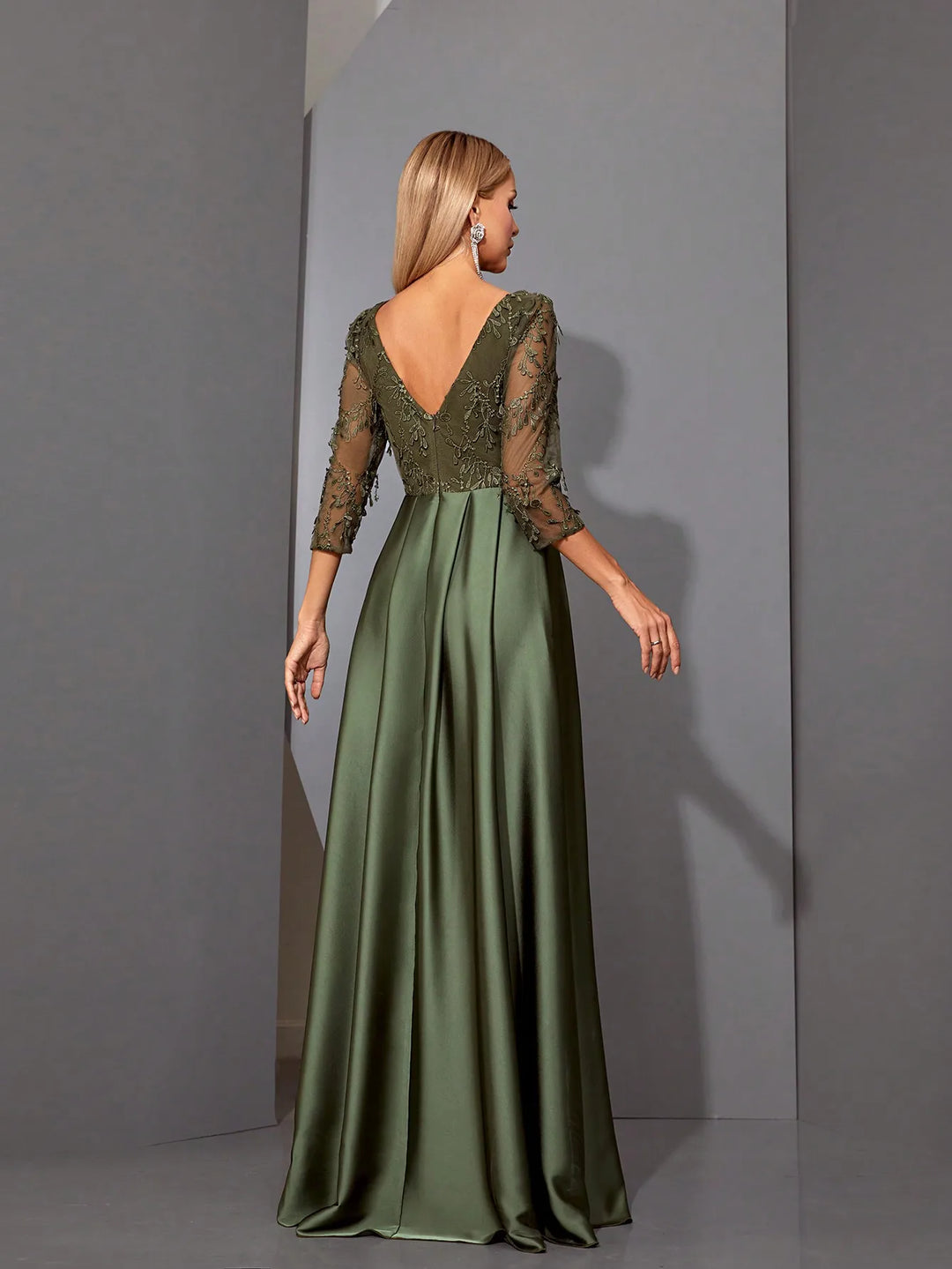 Stunning V-neck Embroidered Dress