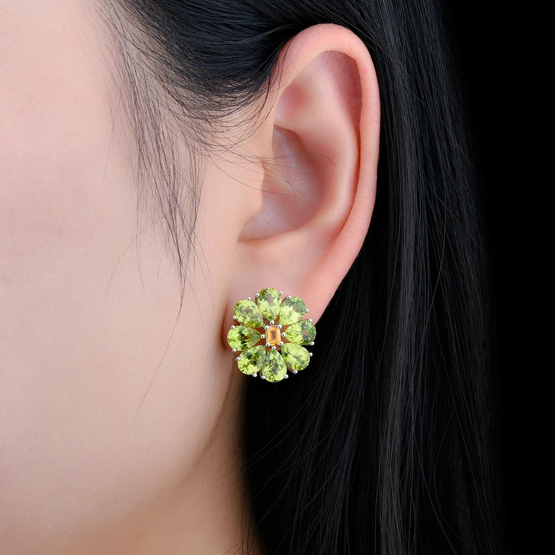 Light Luxury Natural Peridot Earrings