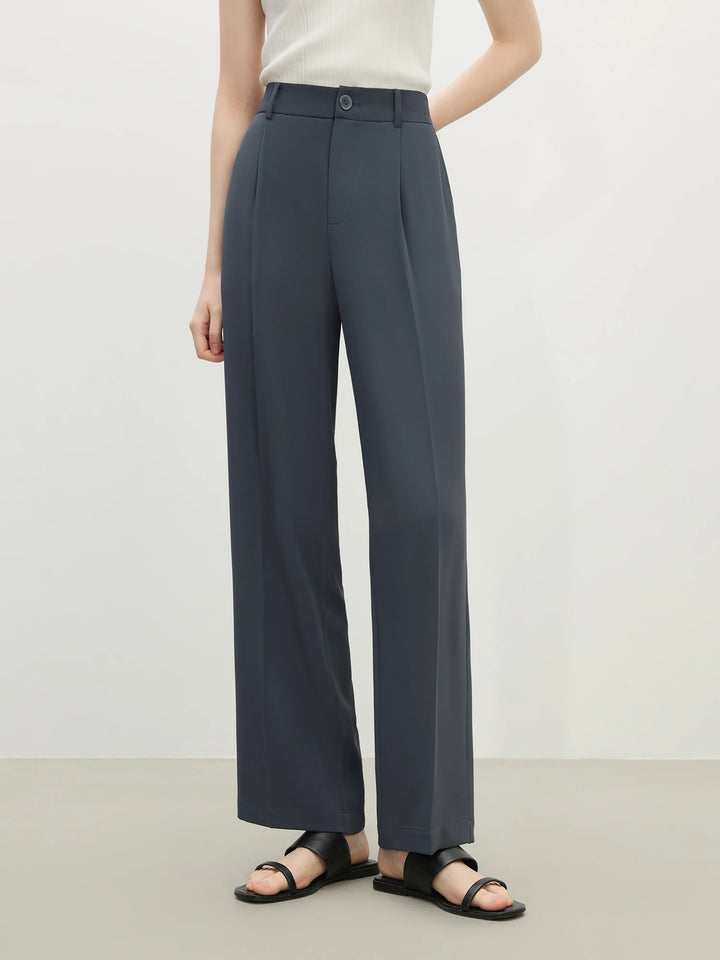 Stylish High Waist Draped Trousers