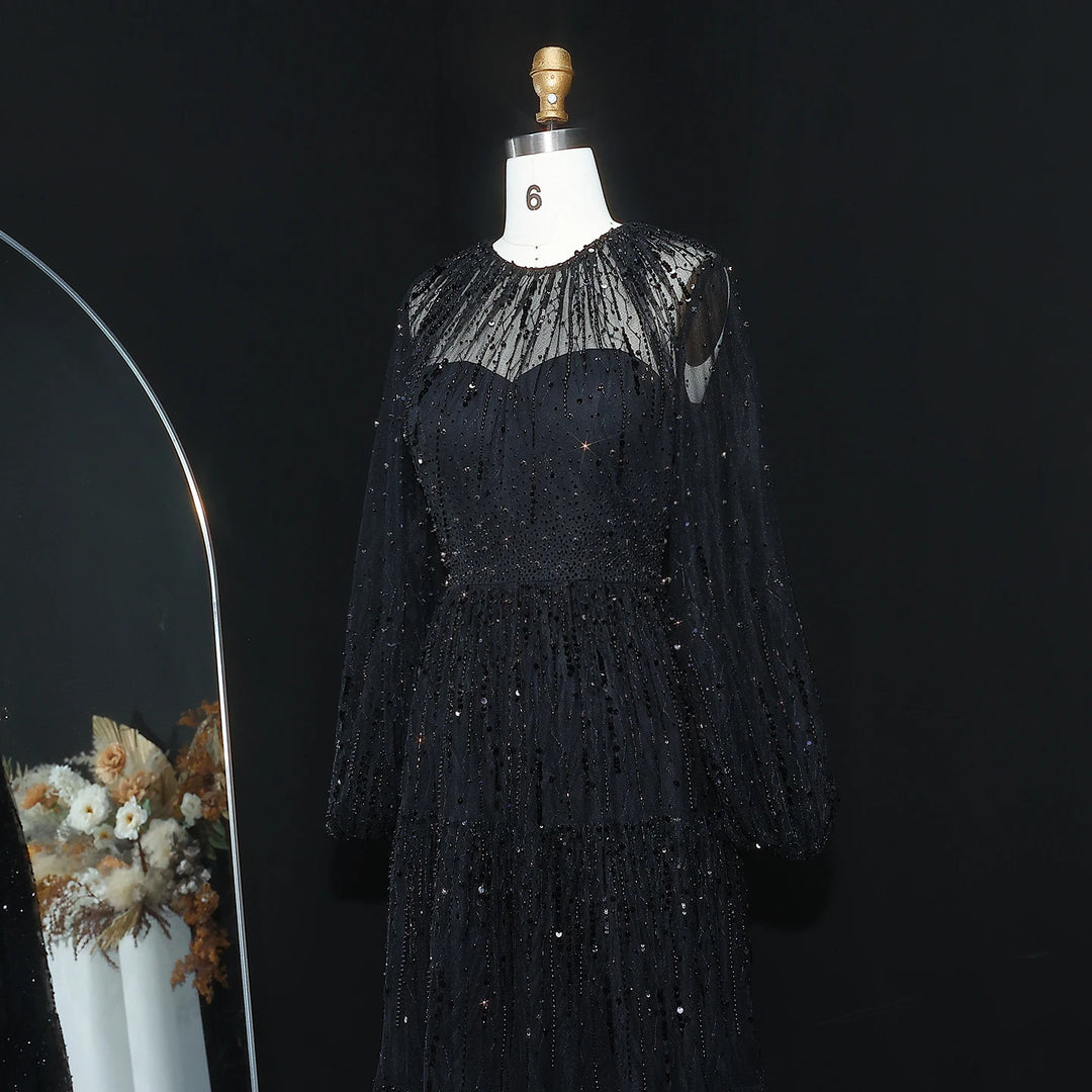 Delightful Ruffles Arabic A-Line Gown