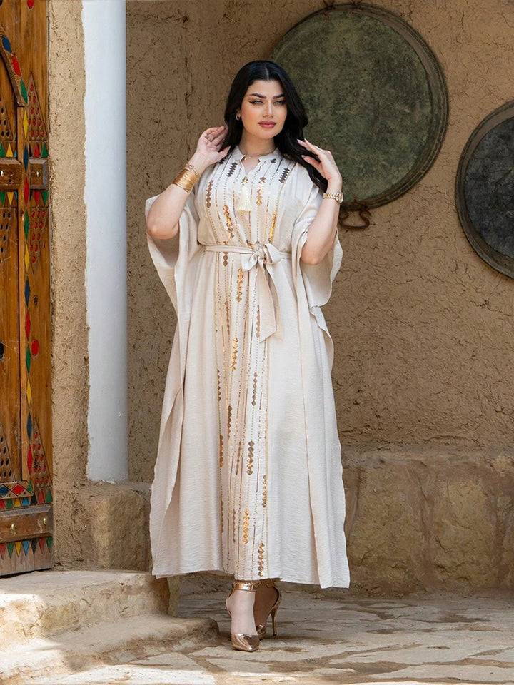 Beautiful Bat Sleeved Evening Dress