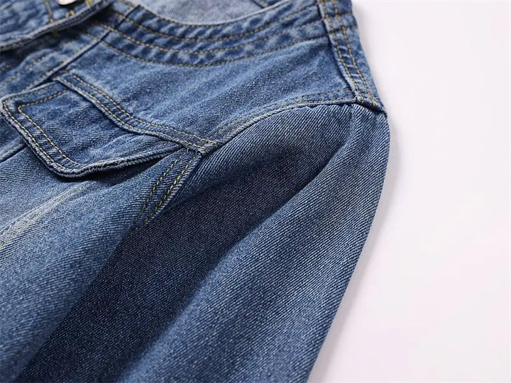 Trendy Cropped Denim Jeans Jacket