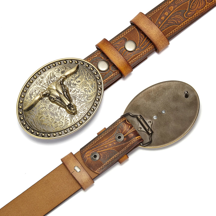 Smart Longhorn Bull Buckle Belt