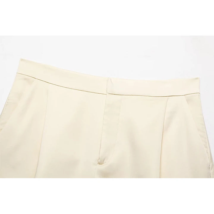 Trendy Satin Lace Trim Loose Shorts