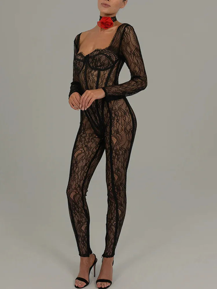 See Through Hollow Out Women's Jumpsuit | All For Me Today