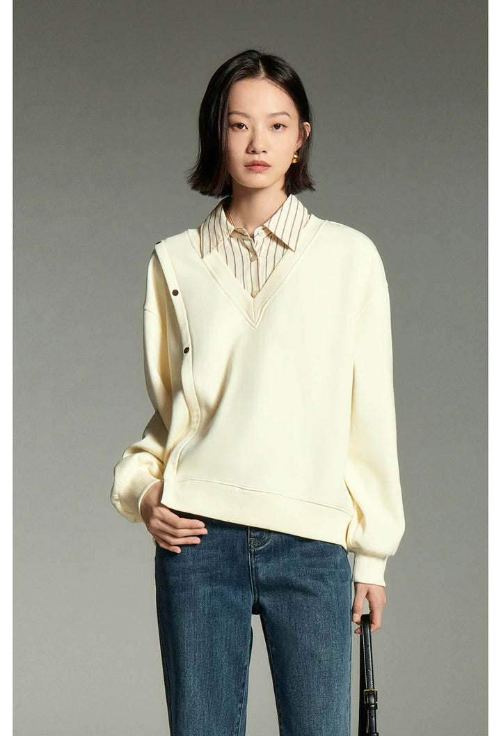 Striped Panel Sweatshirt