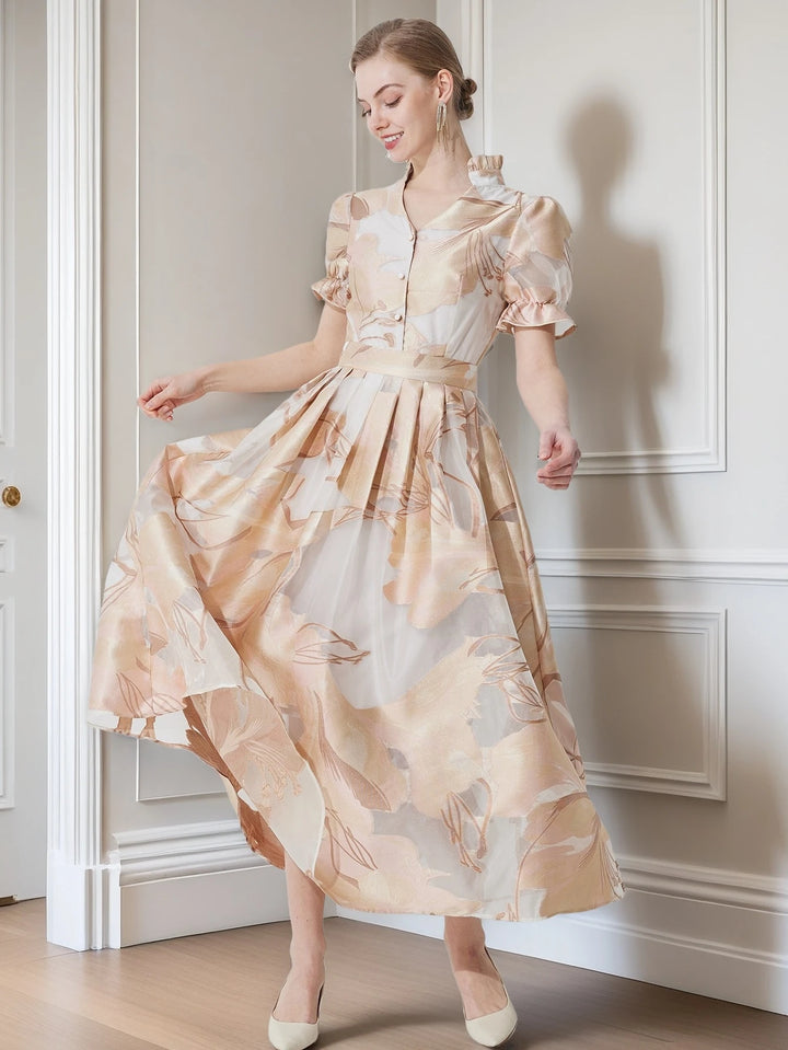 Fancy Floral A-Line Party Dress