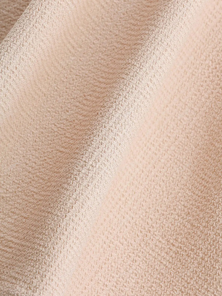 Embroidery Poet Sleeve Plisse Dress